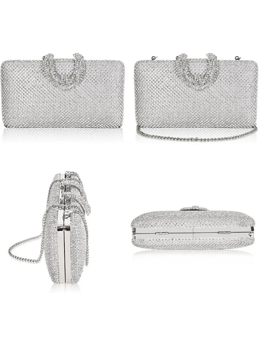 Sparkly Rhinestone Clutch Evening Bag - Formal Handbag for Weddings & Parties